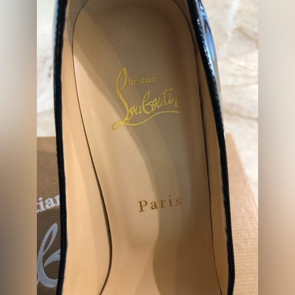 SOLD Christian Louboutin New Simple 120 Black Patent Calf Heels 38.5 - Picture 7 of 13